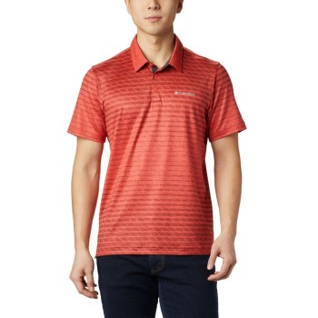 Columbia Tech Trail Print, Polo Rojos Para Hombre | 194270-LZE